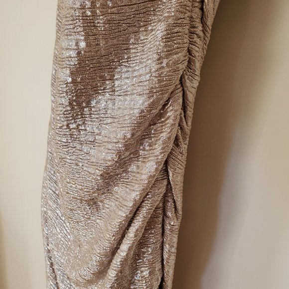 One Shoulder Champagne Color Dress in Size Medium - Picture 4 of 4